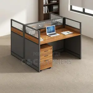2-Way Brown Workstation Desk.