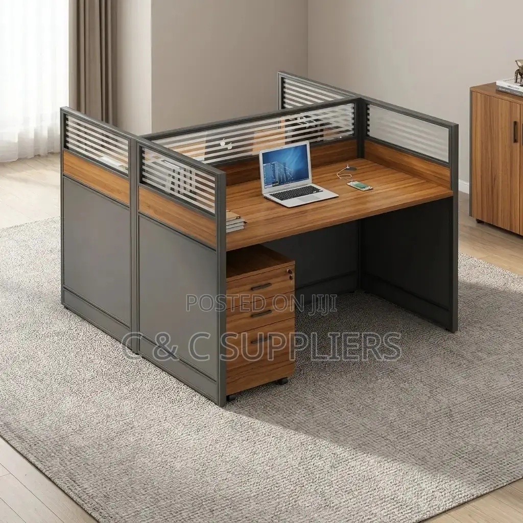 2-Way Brown Workstation Desk.