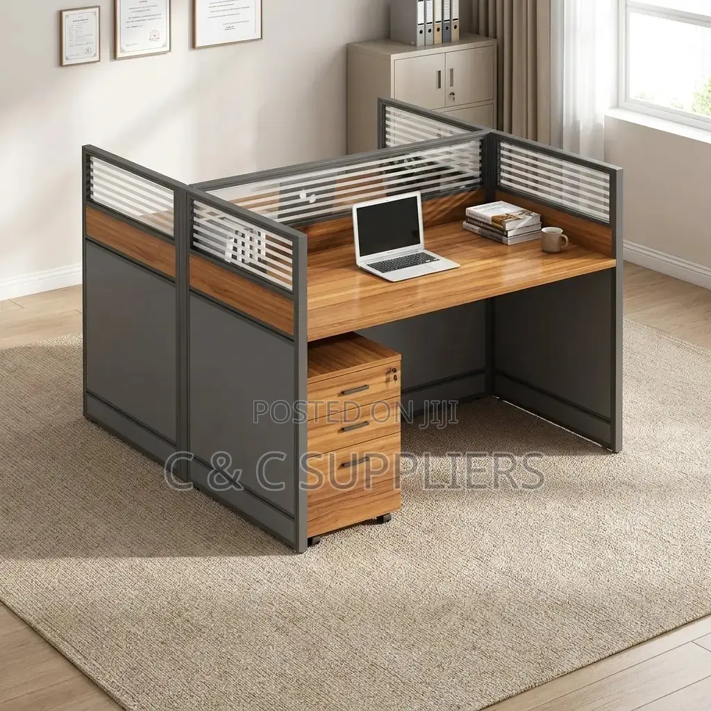 2-Way Brown Workstation Desk.