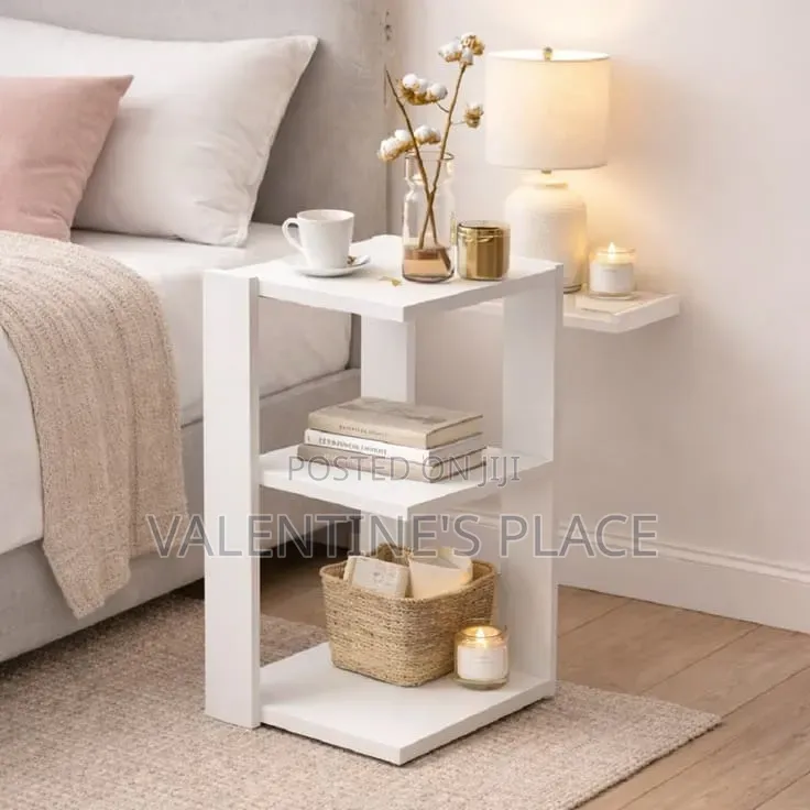 Stylish White Storage Bedside Table for Modern Bedrooms