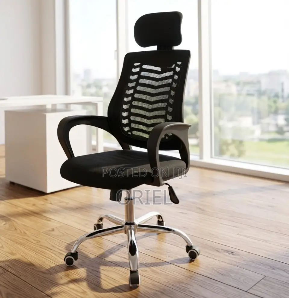 Office Chair : Ergonomic Adjustable Height Office Chair With Headrest