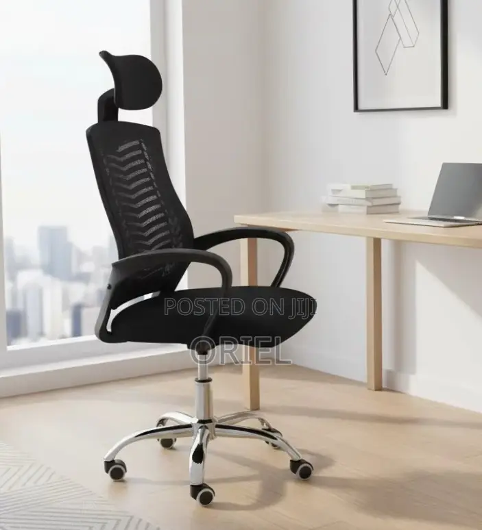 Office Chair : Ergonomic Adjustable Height Office Chair With Headrest