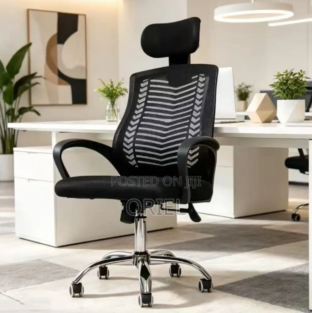 Office Chair : Ergonomic Adjustable Height Office Chair With Headrest