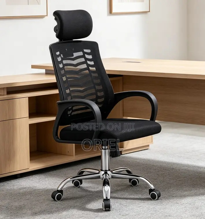 Office Chair : Ergonomic Adjustable Height Office Chair With Headrest