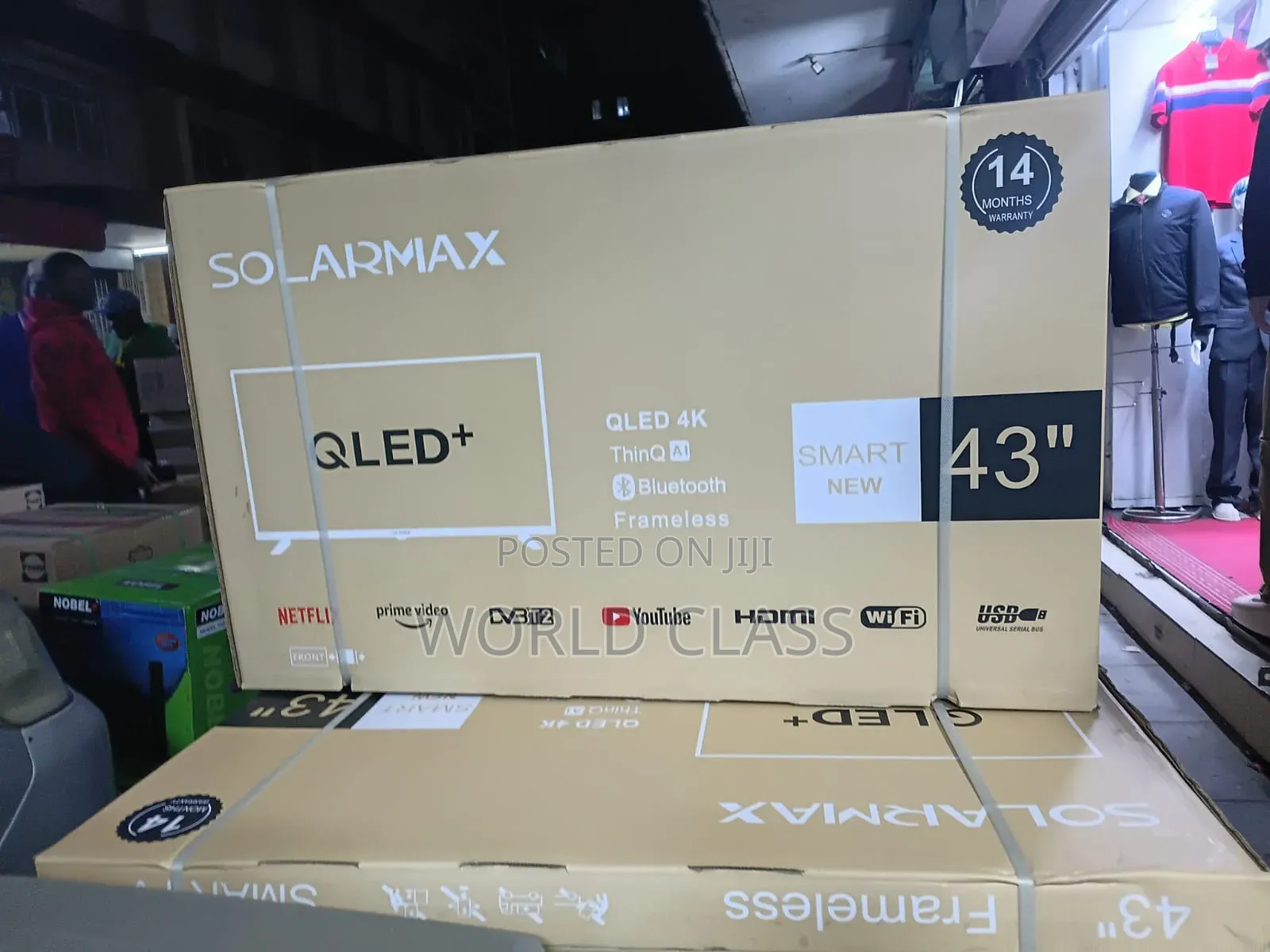 Solarmax 43" Frameless QLED Smart Android TV With Bluetooth WiFi