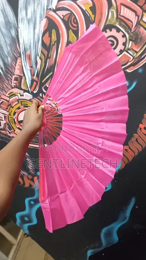 Hot Pink Transparent Folding Fan