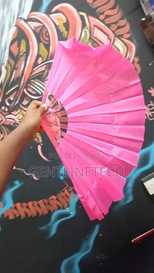 Hot Pink Transparent Folding Fan