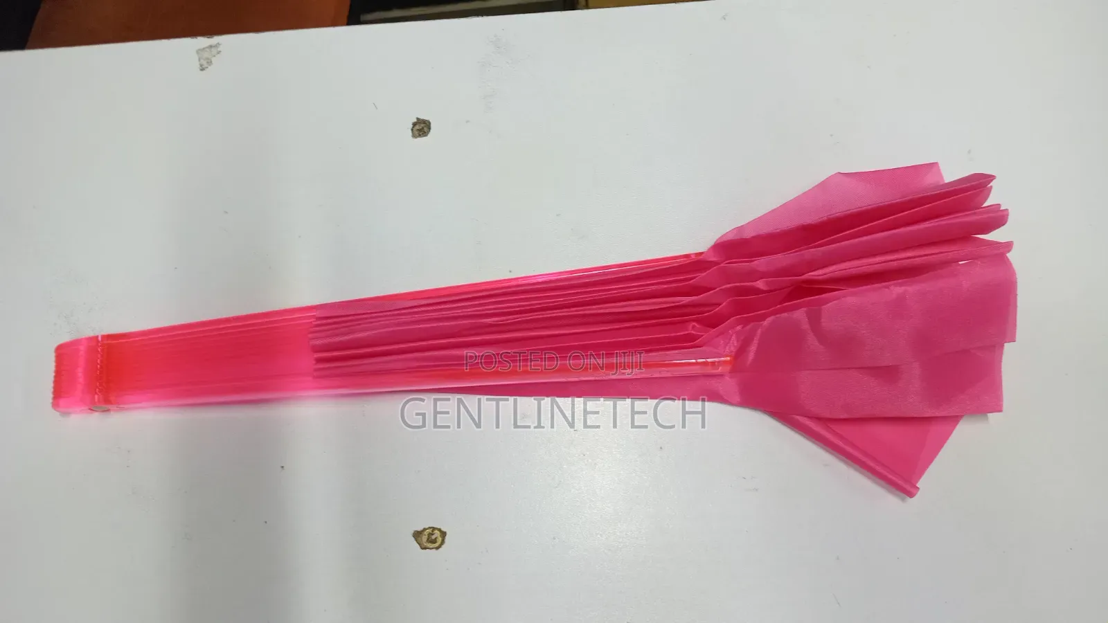 Hot Pink Transparent Folding Fan