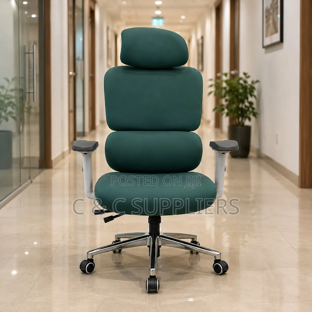 Fabric Orthopedic Green Office Chair.