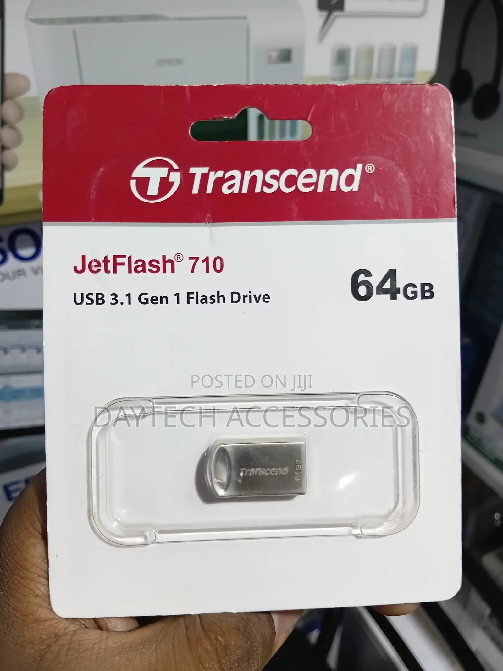 Transcend JetFlash 710 MUSB 3.0 Flash Drive - 64 GB - USB 3.0 - Silver