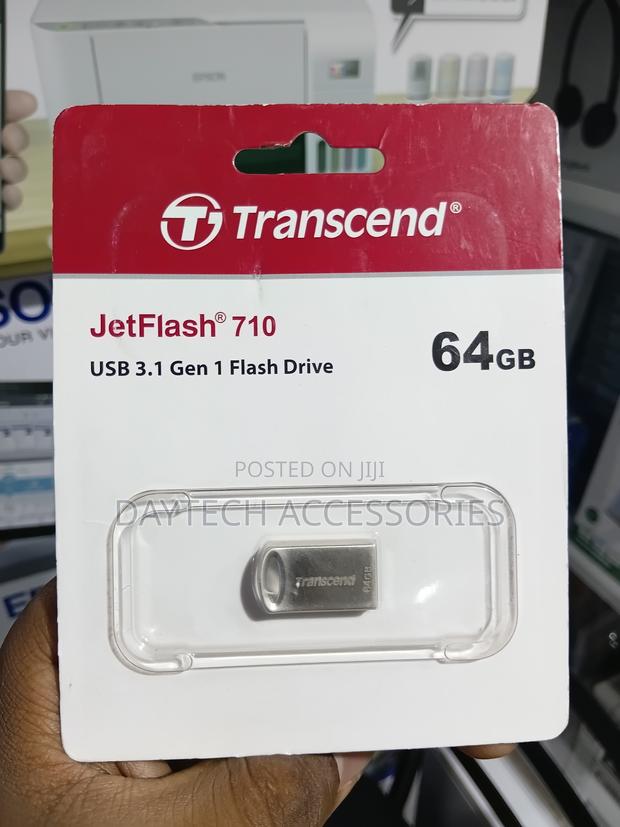 Transcend JetFlash 710 MUSB 3.0 Flash Drive - 64 GB - USB 3.0 - Silver
