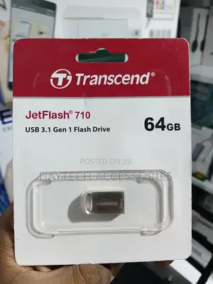 Transcend JetFlash 710 MUSB 3.0 Flash Drive - 64 GB - USB 3.0 - Silver
