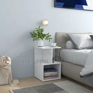 Sleek White Bedside Shelf Unit for Books, Decor, and Essentials