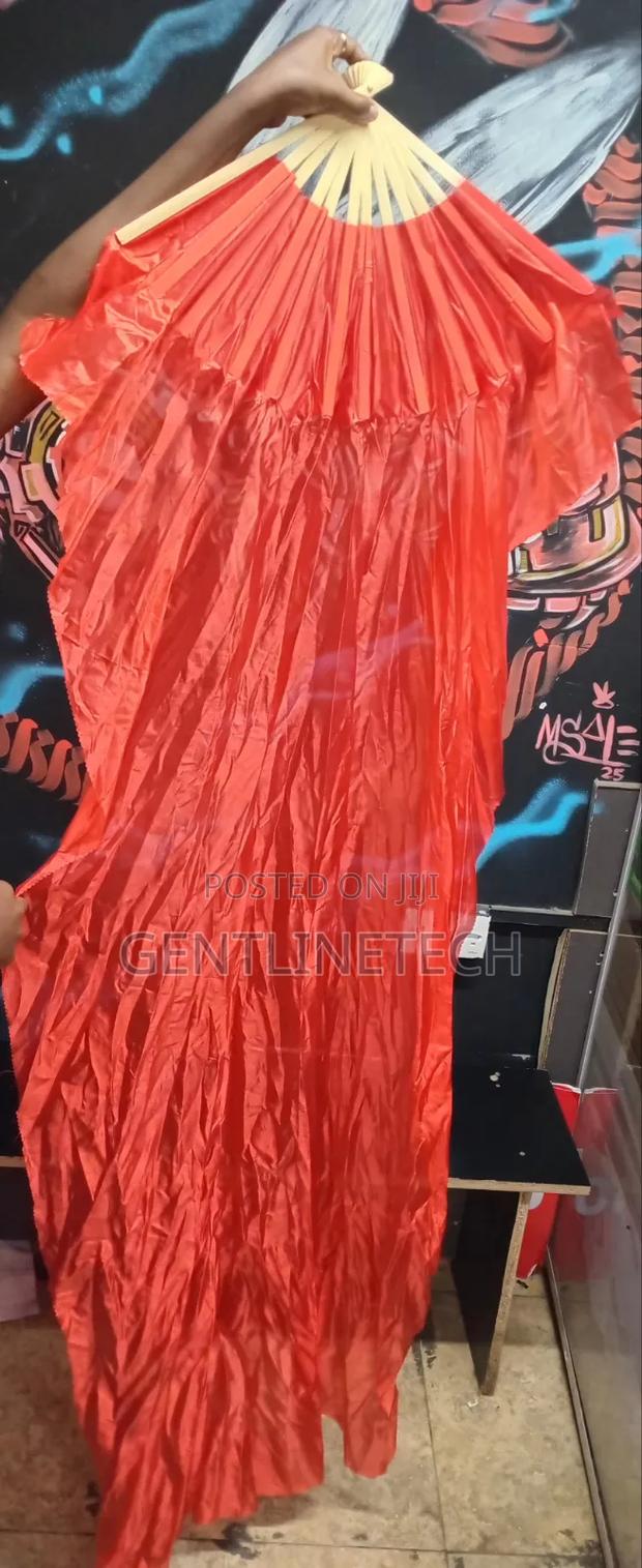 Brand New Red Silk Veil Dance Fan - thumbnail 4
