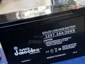 12v 7.2 Ah MG Jacobs Emergency Power Battery