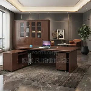 Office Desk; 2 Meters Executive Mahaogany Finish Office Boss Desk