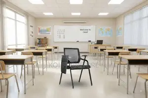 Office Chairs; Black Plastic Folding Chairs With Bookpad