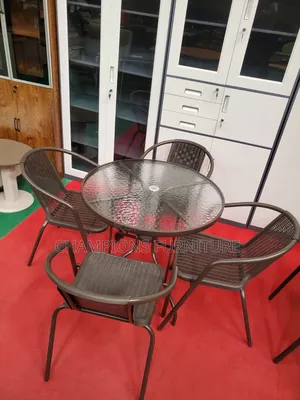 Outdoor Rattan Tempered Glass Set
