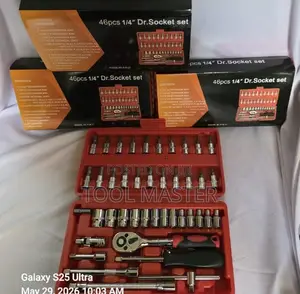 46-Piece 1/4" Socket Set/Standardized 46 Pieces Socket Wrench