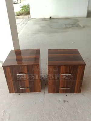 Matching Pair of Modern Wooden Bedside Cabinets / Nightstands