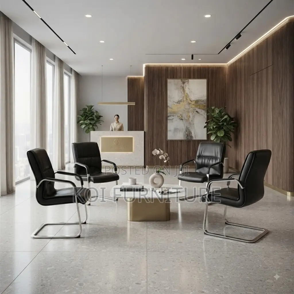 Office Chairs; Leather High Backrest Supportive Office Visitors Seat