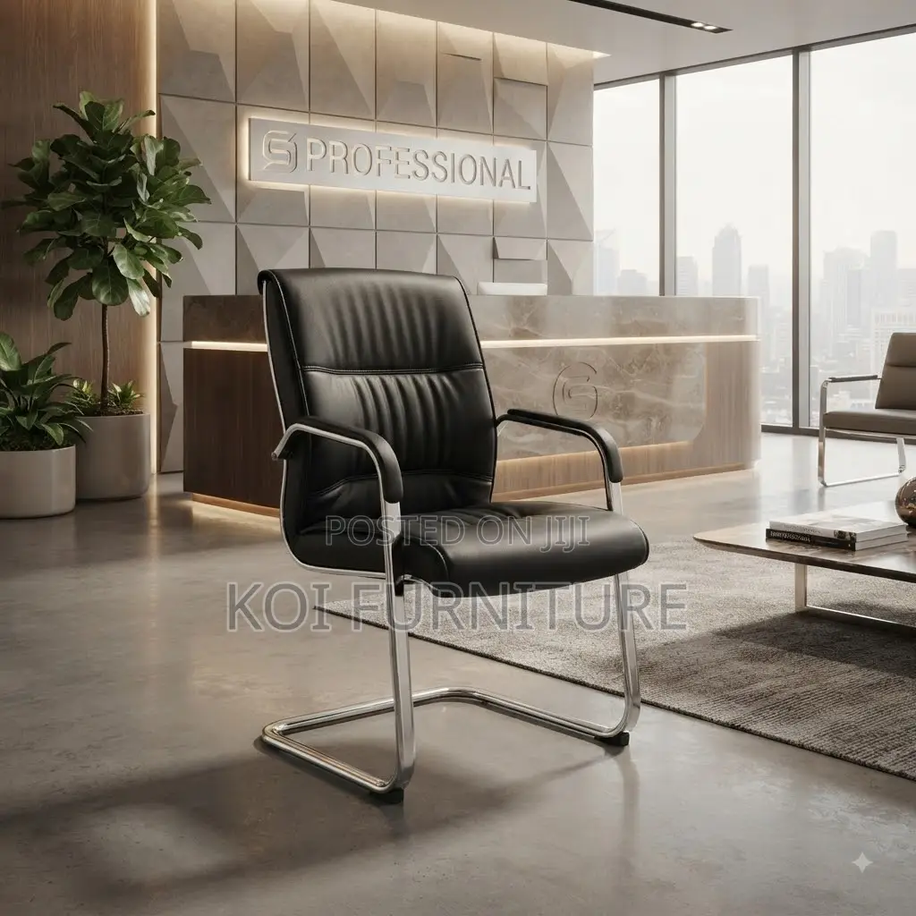 Office Chairs; Leather High Backrest Supportive Office Visitors Seat