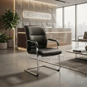 Office Chairs; Leather High Backrest Supportive Office Visitors Seat