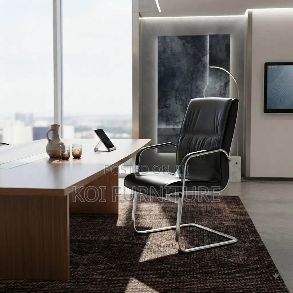 Office Chairs; Leather High Backrest Supportive Office Visitors Seat
