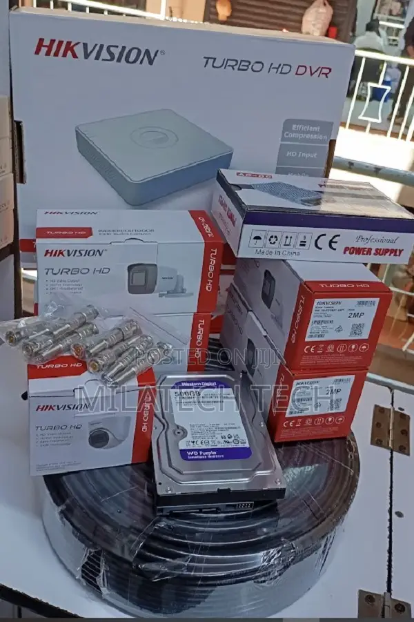 4CH CCTV Full Kit | Hikvision Cameras + DVR + Hard Drive