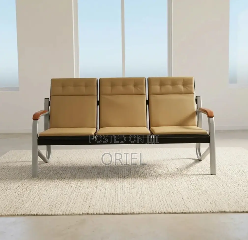 Office Sofa : Waiting Room Brown 5-Seater Sofa