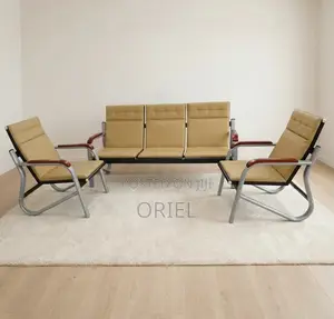 Office Sofa : Waiting Room Brown 5-Seater Sofa