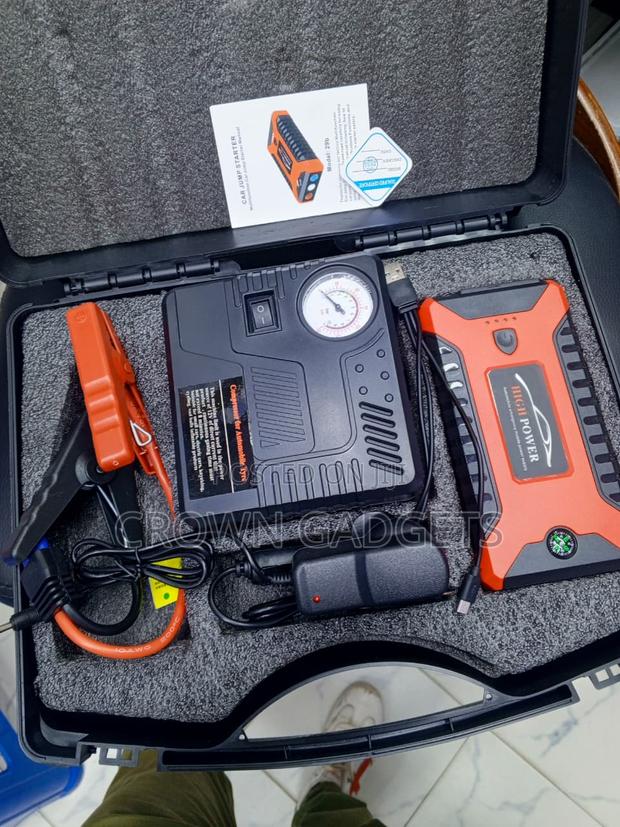 Portable Car Battery Booster 12V With Air Compressor USB - thumbnail 2