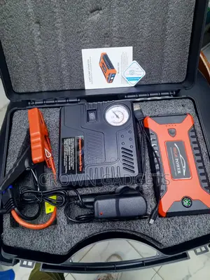 Car Jump Starter 600A With Tire Inflator, Power Bank Flashlight