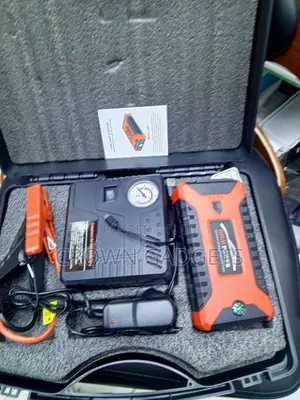12V Portable Car Jump Starter With Air Pump, USB LED Light