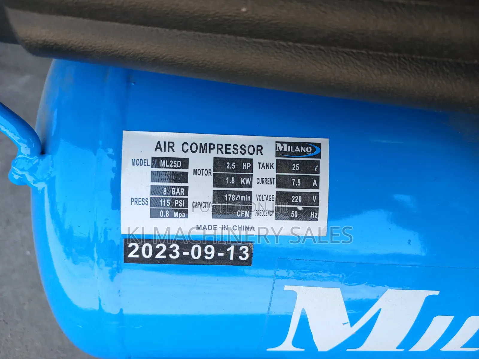 25l Milano Air Compressor