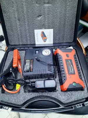 Portable 12V Car Jump Starter With Tire Pump Emergency Light