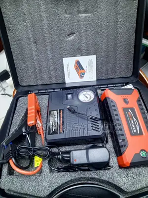 Portable 12V Car Jump Starter With Tire Pump Emergency Light