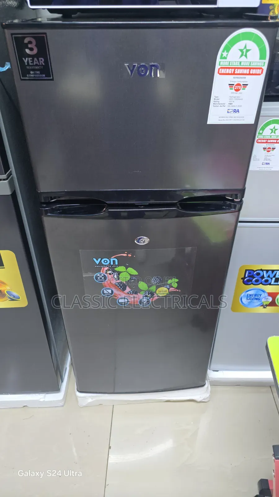 Double Door Von125litres Fridge at Ksh25500