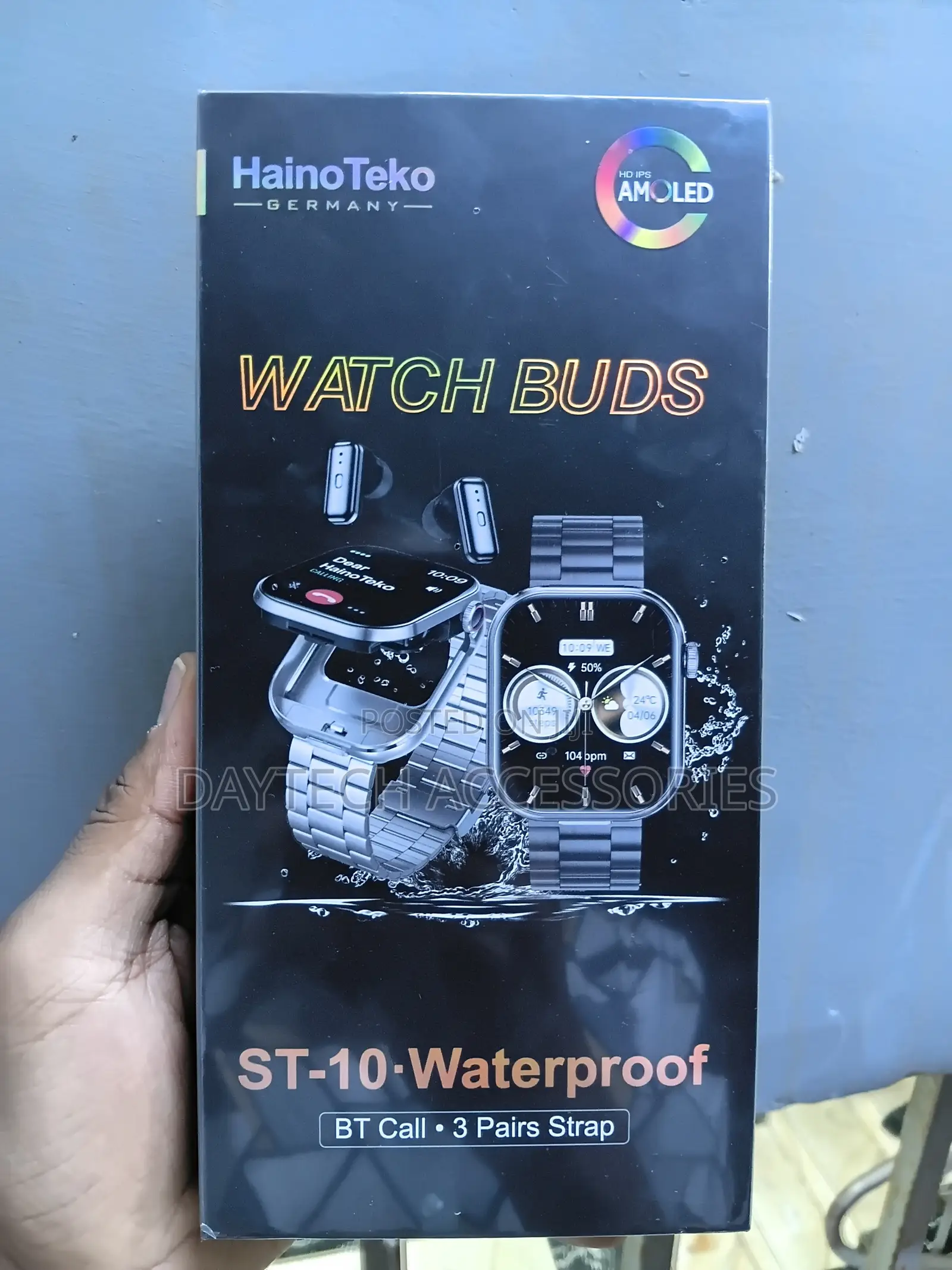 The HainoTeko ST-10 2-in-1 Smartwatch With TWS Wireless Earbuds