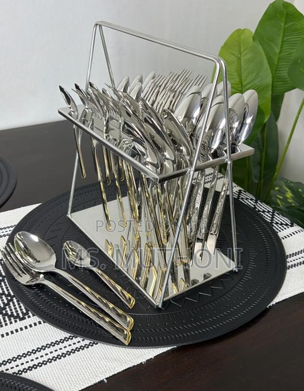 36 Pieces High Quality Silver Cutlery Set