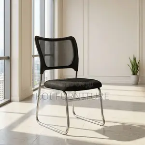 Office Chairs; Armless Black Guests Chairs