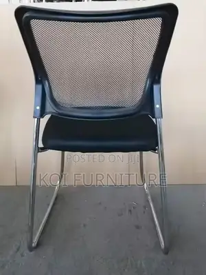 Office Chairs; Armless Black Guests Chairs
