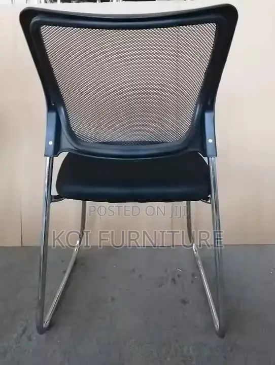 Office Chairs; Armless Black Guests Chairs