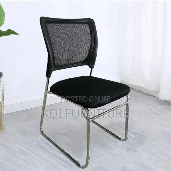 Office Chairs; Armless Black Guests Chairs
