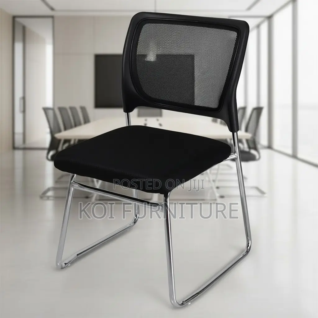 Office Chairs; Armless Black Guests Chairs