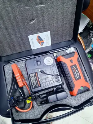 12V Car Jump Starter With Air Compressor, USB Charger LED