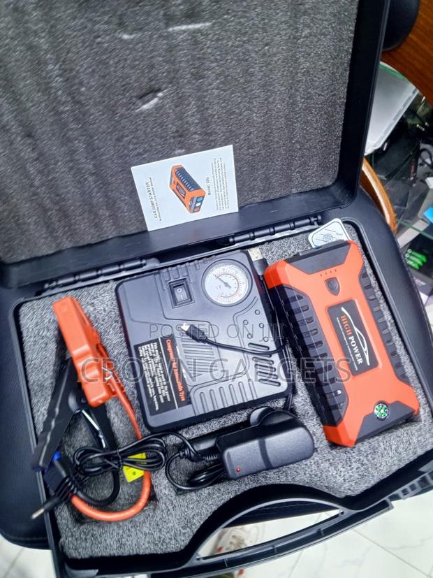 12V Car Jump Starter With Air Compressor, USB Charger LED