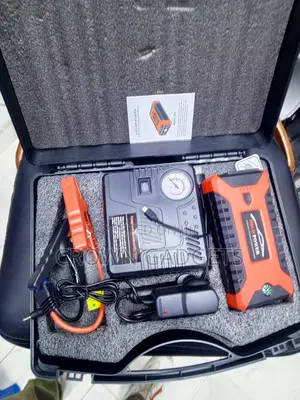 12V Car Jump Starter With Air Compressor, USB Charger LED