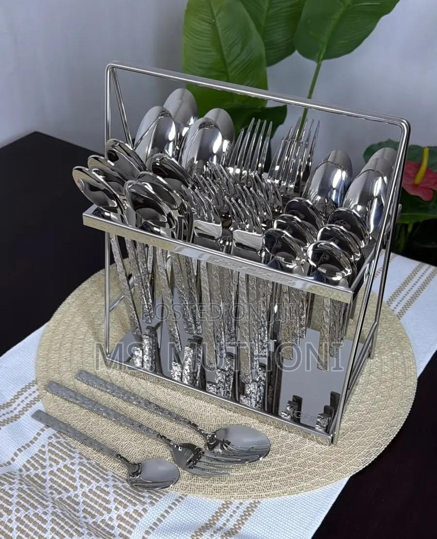 Textured 36-Piece Luxury Cutlery Set