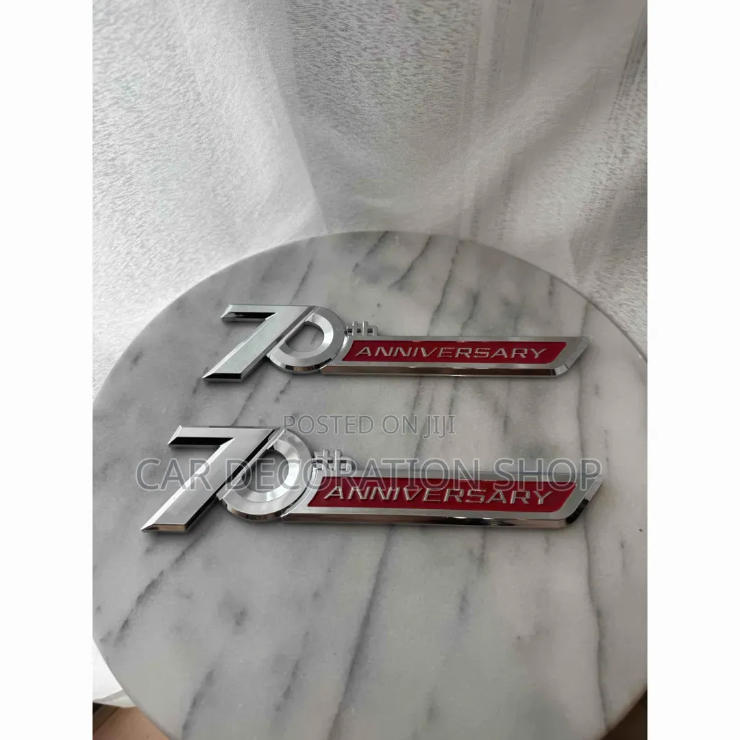 Weather Resistant 3DABS Plastic Adhesivebacking 70th Anniversary Badge